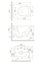 CERASTYLE CITY FALI WC - BEÉPÍTETT BIDÉ FUNKCIÓVAL - RIMLESS - PEREM NÉLKÜLI - MÉLY ÖBLÍTÉS - Image 2