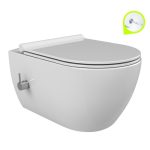 CERASTYLE CITY FALI WC - BEÉPÍTETT BIDÉ FUNKCIÓVAL - RIMLESS - PEREM NÉLKÜLI - MÉLY ÖBLÍTÉS