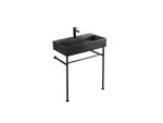 AREZZO design Midland mosdótál fémlábbal + lefolyó, fekete AR-382B - Image 2