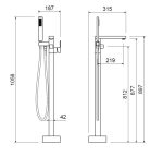 AREZZO design CUBEFIELD szabadonálló kádcsaptelep, króm - Image 2