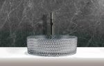 AREZZO design GLAM üveg mosdó, világos szürke - Image 2