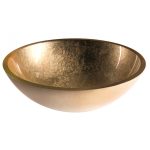 Washbasin ICG 042GOLD – Arany színű üveg mosdókagyló, pultra helyezhető