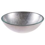 Washbasin ICG 042SILVER – Ezüst színű üvegmosdó, pultra helyezhető