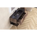 Fürdőszobai szekrény ICP 10050WOODEN – falra szerelhető, fa hatású kivitel, gyanta mosdóval - Image 2