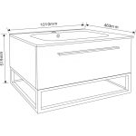 Fürdőszobai szekrény ICP 10050WOODEN – falra szerelhető, fa hatású kivitel, gyanta mosdóval - Image 4