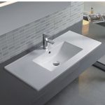 ICC 10066 porcelán mosdó – 102 cm-es bútorra szerelhető mosdókagyló - Image 2