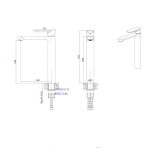 Trento ICF 111321 BRUSH GOLD magas mosdó csaptelep, szálcsiszolt arany - Image 3