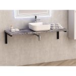 PVC fürdőszobai pultlap fa mintázattal – PS067 szín, 121 cm