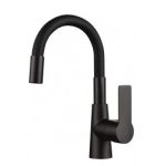 ALISADO BLACK 124211 7113MB Egykaros mosdócsaptelep fekete testtel, fekete szilikon kifolyóval