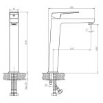 ELINOR ICF 1418191BRUSH GOLD egykaros magas mosdócsaptelep – Szálcsiszolt arany - Image 3