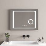 LED világítású fürdőszobai tükör ICL 1596 – beépített nagyítós tükörrel