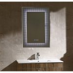 ICL 1793 – LED Fürdőszobai Tükör 60×90 cm | Érintőkapcsoló, Óra, Hőmérséklet, Páramentesítő funkcióval