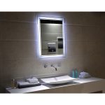 ICL 1794 – LED Fürdőszobai Tükör 50×70 cm | Érintőkapcsoló, Óra, Hőmérséklet és Páramentesítő funkcióval