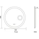 ICL 1813 LED Fürdőszobai Tükör – 90 cm, érintőkapcsolós, 3 színhőmérséklettel - Image 2