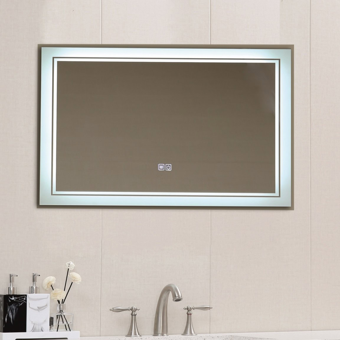 1815-1152x1152 ICL 1815 LED Fürdőszobai Tükör – 80×60 cm, érintőkapcsolós, világítással és páramentesítővel - Image 1