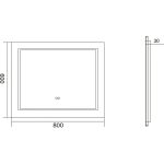 ICL 1815 LED Fürdőszobai Tükör – 80×60 cm, érintőkapcsolós, világítással és páramentesítővel - Image 2