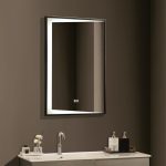 ICL 1817 – LED Fürdőszobai tükör fekete vasszerkezettel, 60×90 cm, érintőkapcsolós