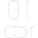 ICL 1832 – LED fürdőszobai tükör fekete alumínium kerettel, 60 × 120 cm - Image 2