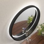 ICL 1857B-60 – LED világítással ellátott tükör, fekete fa kerettel - Image 3