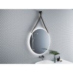 ICL 1909DB sötétbarna LED tükör – Ø80 cm - Image 2