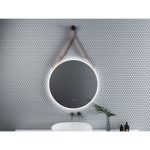ICL 1909LB világosbarna LED tükör – Ø80 cm