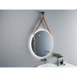 ICL 1909LB világosbarna LED tükör – Ø80 cm - Image 2