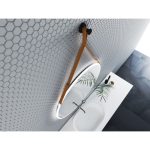 ICL 1909LB világosbarna LED tükör – Ø80 cm - Image 3