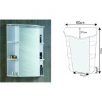 Fürdőszobai tükrös szekrény ICMC 2000-55 – LED világítással, 55 × 70 cm - Image 2