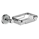 ICA 3469W – Fali szappantartó kosár króm–fehér kivitelben