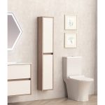 Fürdőszobai oszlopszekrény ICP 2520/140 – 25×140×20 cm, PS011 fényes fa hatású kivitel - Image 2