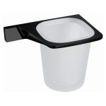 MELANIYA ICA 2858B Fali Pohártartó / Fogkefetartó – Matt fekete