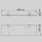 RIHANNA ICA 2891G Fali Üvegpolc – GunMetal kivitelben, 60 cm - Image 3