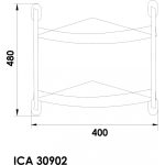 ICA 30902 Dupla Sarok Üvegpolc – ARIEL Fürdőszobai Kiegészítő - Image 2