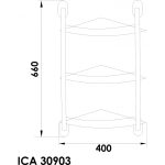 ICA 30903 Tripla Sarok Üvegpolc – ARIEL Fürdőszobai Kiegészítő - Image 2