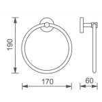 ICA 3460B – Fali törölközőgyűrű króm-fekete kivitelben - Image 2