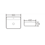 WASHBASIN ICB 569 – Fehér fényes porcelán mosdó fürdőszobai szekrényre vagy pultra - Image 2