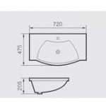 Porcelán mosdó – Washbasin ICC 4770 - Image 2