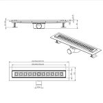 Siphon ICD 50014-70 – 70 cm műanyag lineáris padlószifon mágneses Dry & Wet rendszerrel - Image 3