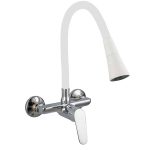LINNI WHITE MATT ICF 5108152W 7789 – Fali konyhai csaptelep fehér szilikoncsővel