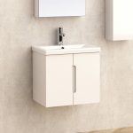 ICP 5150 falra szerelhető fürdőszobai szekrény porcelán mosdóval