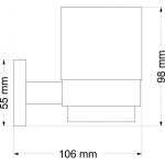 ICA 5358 BLISTER pohártartó / fogkefetartó – krómozott, fali rögzítésű - Image 2