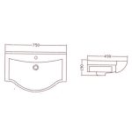 Porcelán mosdókagyló – ICC 5875 - Image 2