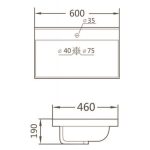 Porcelán mosdókagyló – ICC 5953B-2 - Image 2