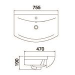 Porcelán mosdókagyló – ICC 5975 - Image 2