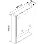 Tükrös fürdőszobaszekrény ICMC 6013-80 – 80 cm magas, kétajtós - Image 4