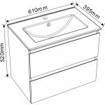 Falra szerelhető fürdőszobabútor ICP 6038‑50 „Monza” + 8860 porcelán mosdó - Image 4