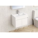 Falra szerelhető fürdőszobabútor ICP 6038‑045 „Bari” + 6140 porcelán mosdó