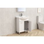 Tuscany álló fürdőszobai szekrény kerámia mosdóval – 60×43×85 cm, PVC kivitelben - Image 3