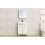 Tuscany álló fürdőszobai szekrény kerámia mosdóval – 60×43×85 cm, PVC kivitelben - Image 4