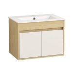 Falra szerelhető fürdőszobabútor ICP 6045‑085 + 8860NEW porcelán mosdó
